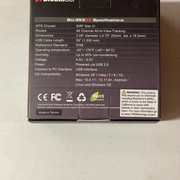 US GlobalSat BU-353S4 USB GPS Receiver NEW IN BOX - Picture 4 of 8